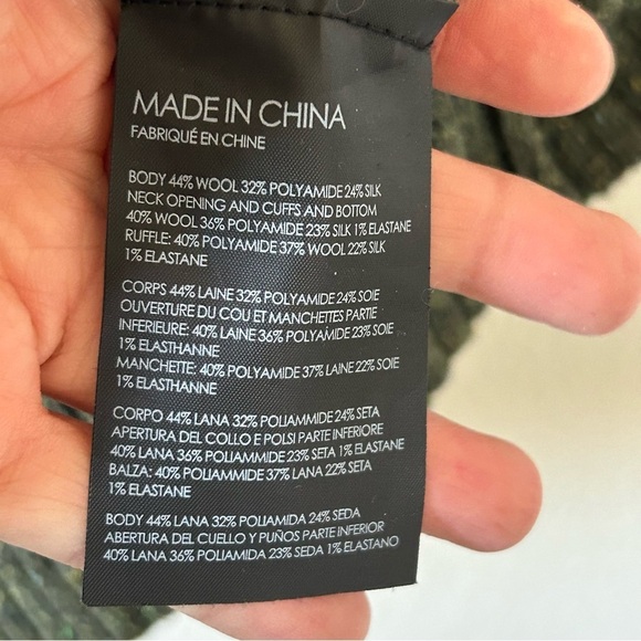 Club Monaco Women’s Wool Silk Blend Knit Dress Sz Small Green Holiday Fall Party - Picture 6 of 11